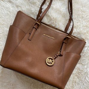 Michael Kors Jet Set Brown Leather Tote